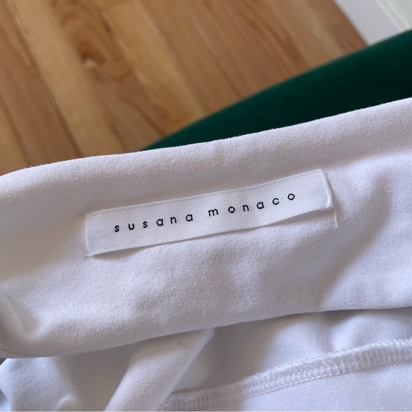 Susana Monaco Thin Strap High Low Cut Out Back White Jersey Maxi Dress EUC Sz XS - Picture 9 of 11